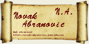 Novak Abranović vizit kartica